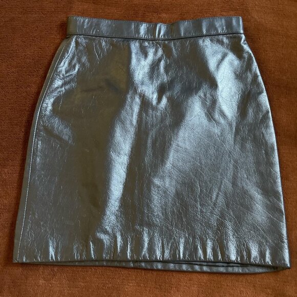 Misses Vintage Leather Mini skirt size 5/6 retro party feminine biker - Picture 1 of 6